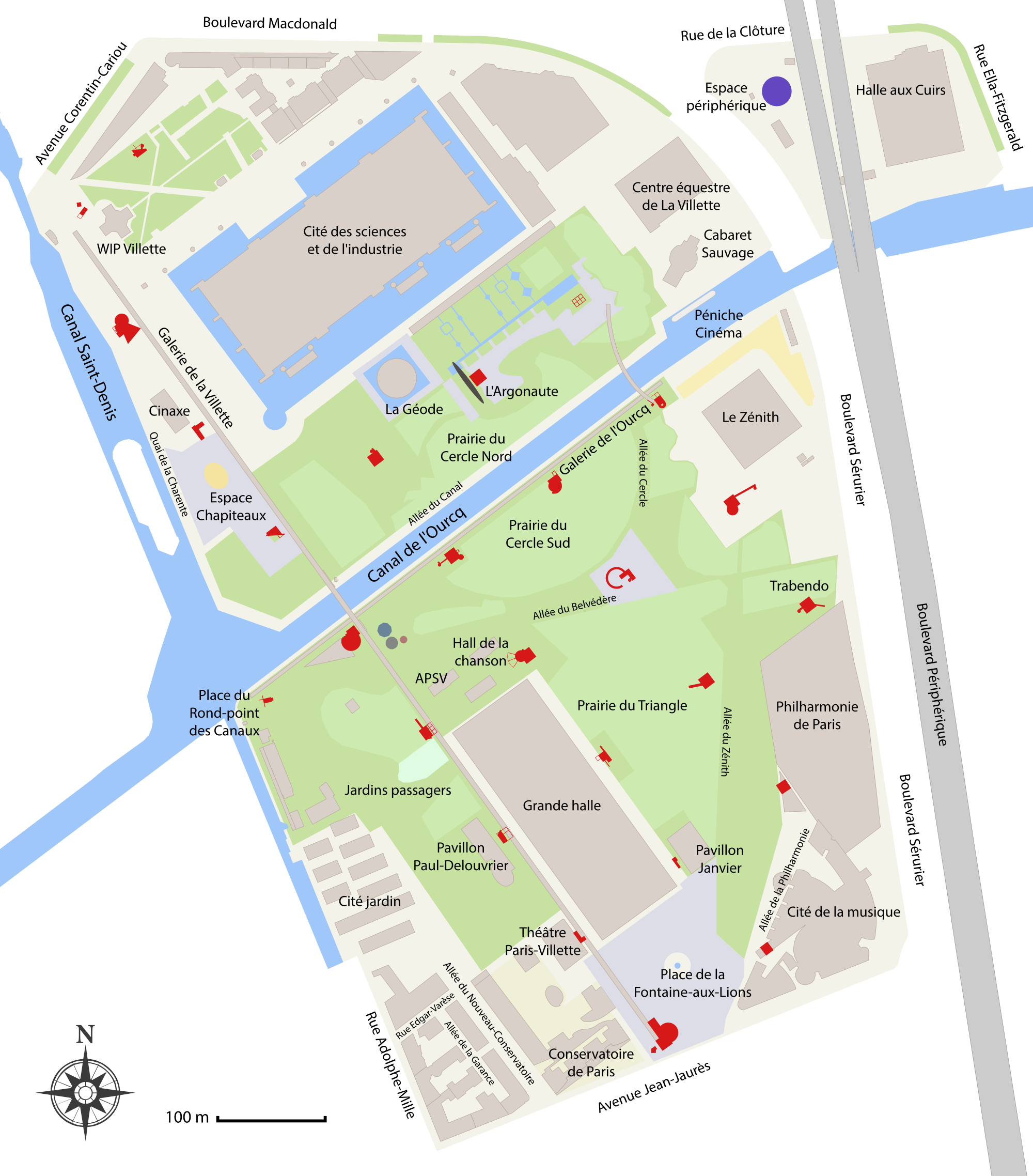 Plan of the Parc de la Villette OSM 2016 svg ArchiDocu plan-of-the-parc-de-la-villette-osm-2016-svg-archidocu
